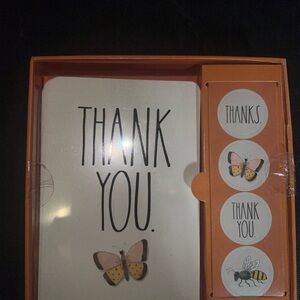 Rae Dunn Thank You Cards - White and Orange